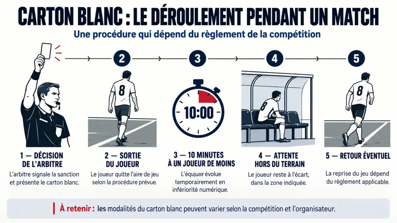 Frise des dix minutes d'exclusion temporaire du carton blanc football