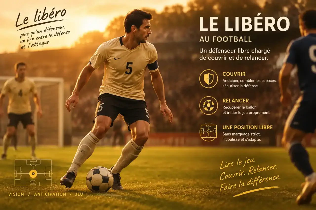Le libéro au football : un défenseur libre chargé de couvrir et de relancer