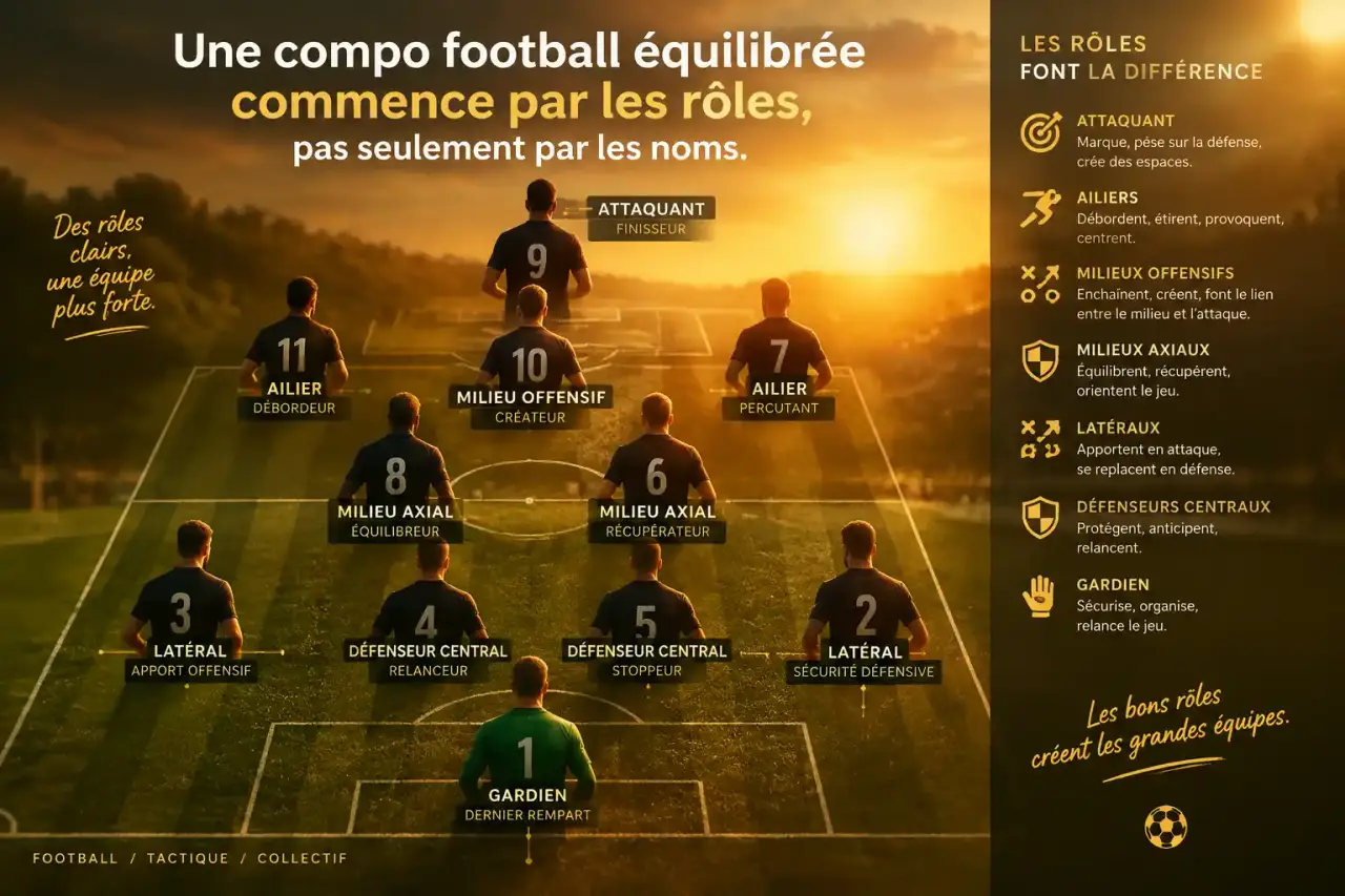 Une compo football équilibrée commence par les rôles, pas seulement par les noms