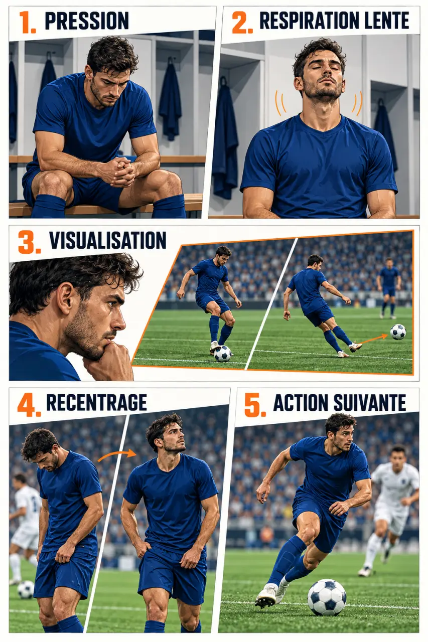 Comment préparer mentalement un joueur de football avant un match crucial : respiration, visualisation et recentrage